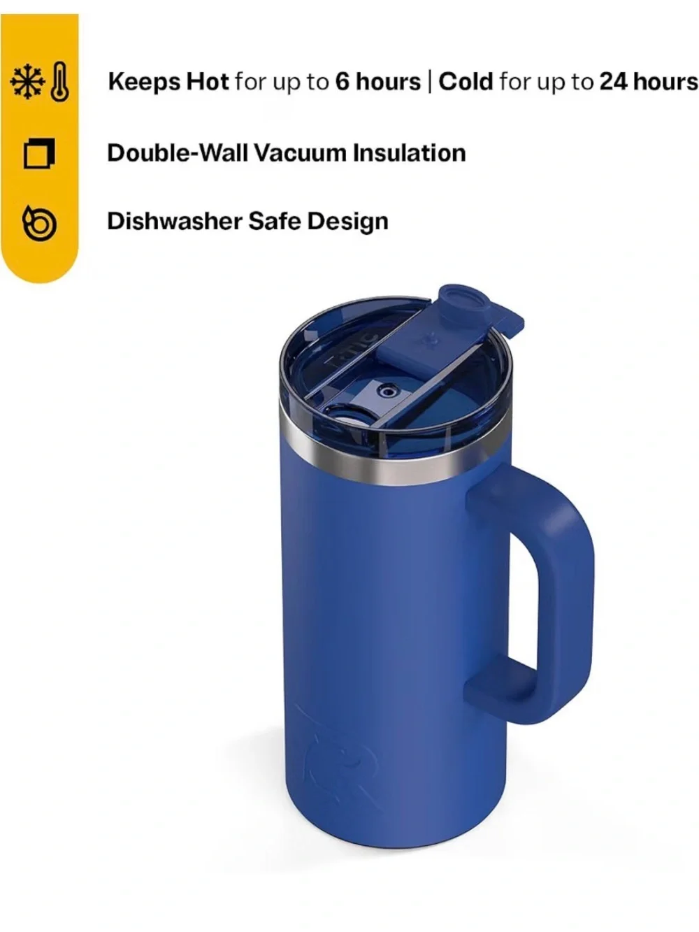2 for $30 sale: NIB blue RTIC 16 oz Travel Coffee Cup, a double-wall vacuum-insu